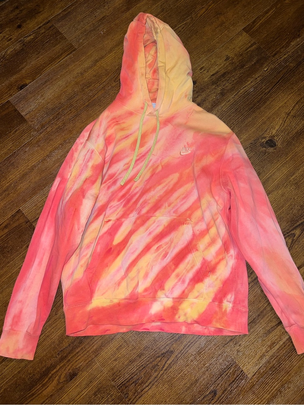 Nike Sportswear Tie-Dye Sunburst Long Sleeve Custom Streetwear Hoodie Size L